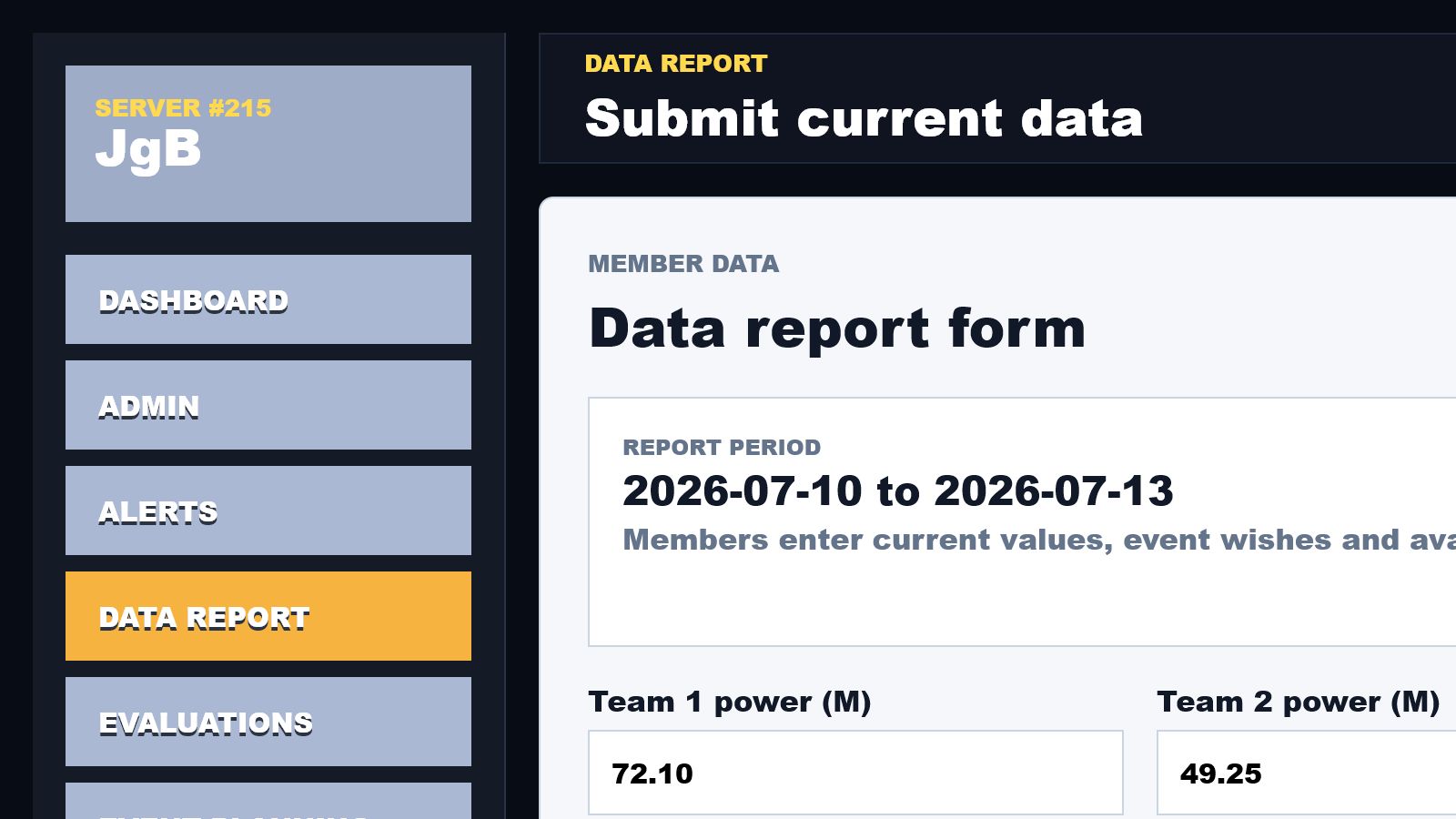 Data report form preview