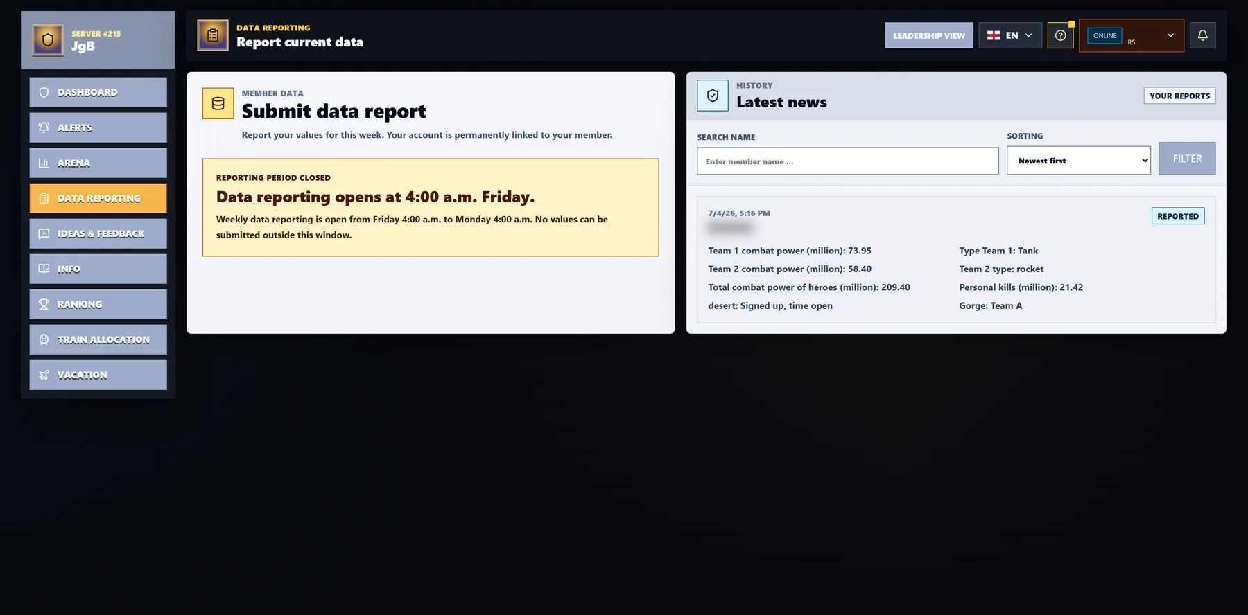 Data report form preview