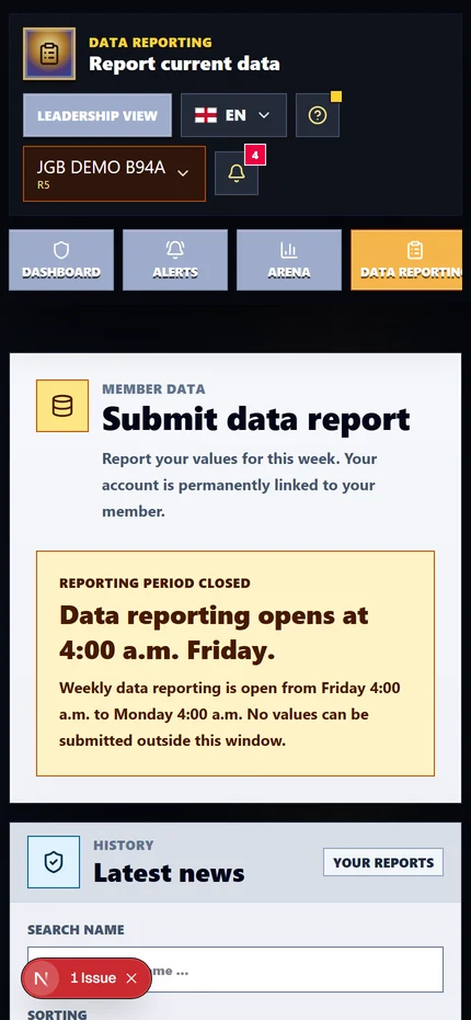 Mobile data report preview