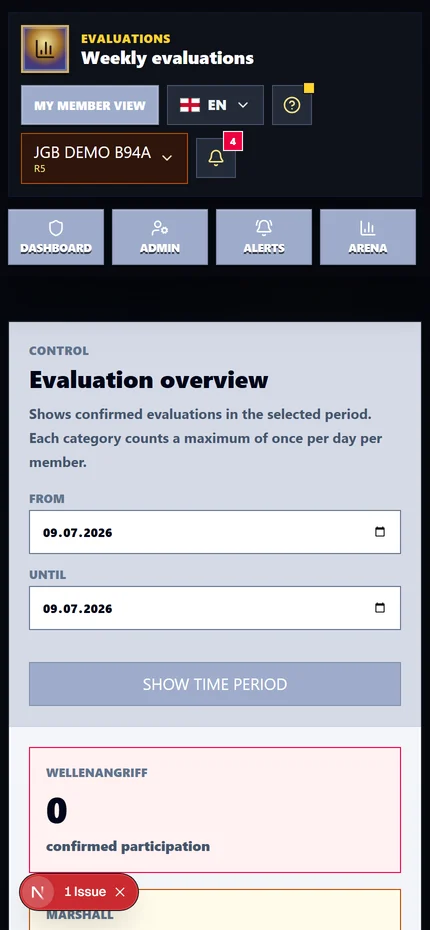 Mobile dashboard preview